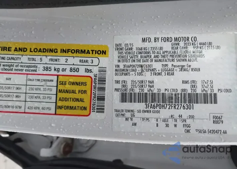 2015 Ford Fusion Se from USA, damaged, VIN 3FA6P0H72FR276301